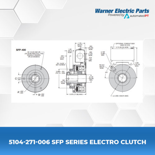 5104-271-006-SFP-Series-Electro-Clutch-Clutch&Brake-Warnerelectricparts-Shaft-Mounted-Diagram