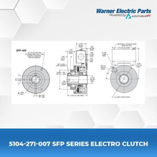 5104-271-007-SFP-Series-Electro-Clutch-Clutch&Brake-Warnerelectricparts-Shaft-Mounted-Diagram