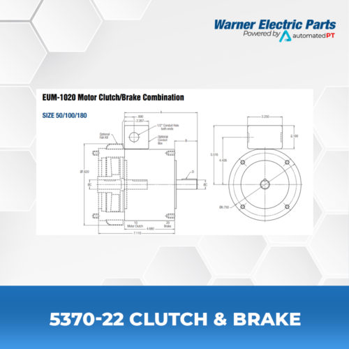 5370-22-Clutch&Brake-Warnerelectricparts-EUM-Series-EUM-Enclosed-Module-Diagram