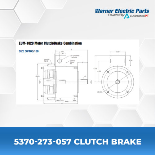 5370-273-057-Clutch&Brake-Warnerelectricparts-EUM-Series-EUM-Enclosed-Module-Diagram