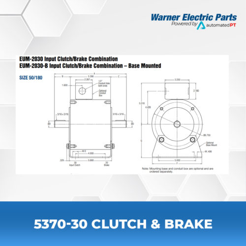 5370-30Clutch&Brake-Warnerelectricparts-EUM-Series-EUM-Enclosed-Module-Diagram