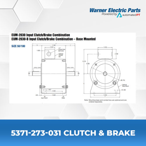 5371-273-031-Clutch&Brake-Warnerelectricparts-EUM-Series-EUM-Enclosed-Module-Diagram