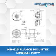 MB-825-Flange-Mounted-Normal-Duty-Warnerelectricparts-Customdesign-MBSeries-Diagram