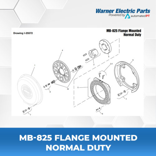 MB-825-Flange-Mounted-Normal-Duty-Warnerelectricparts-Customdesign-MBSeries-Drawing