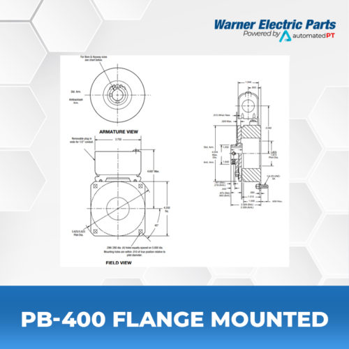 PB-400-Flange-Mounted-Warnerelectricparts-Customdesign-PBSeries-Diagram