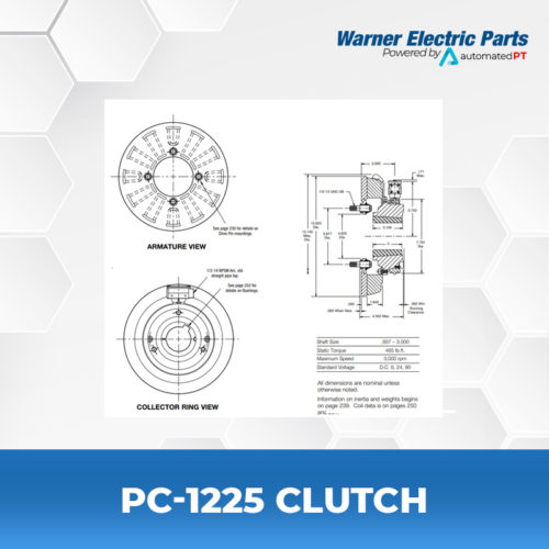 PC-1225-Clutch-Warnerelectricparts-Customdesign-PCSeries-Diagram