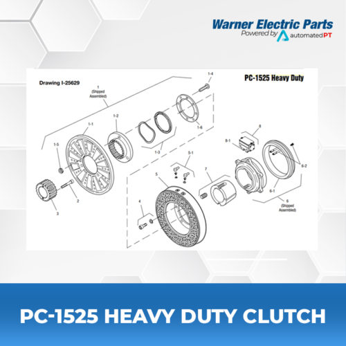 PC-1525-Heavy-Duty-Clutch-Warnerelectricparts-Customdesign-PCSeries-Drawing