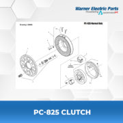 PC-825-Clutch-Warnerelectricparts-Customdesign-PCSeries-Drawing