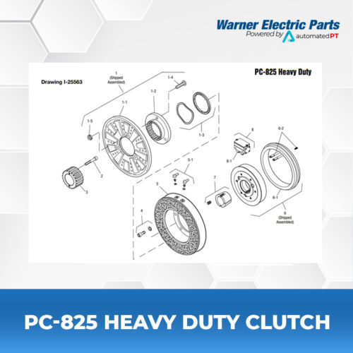 PC-825-Heavy-Duty-Clutch-Warnerelectricparts-Customdesign-PCSeries-Drawing