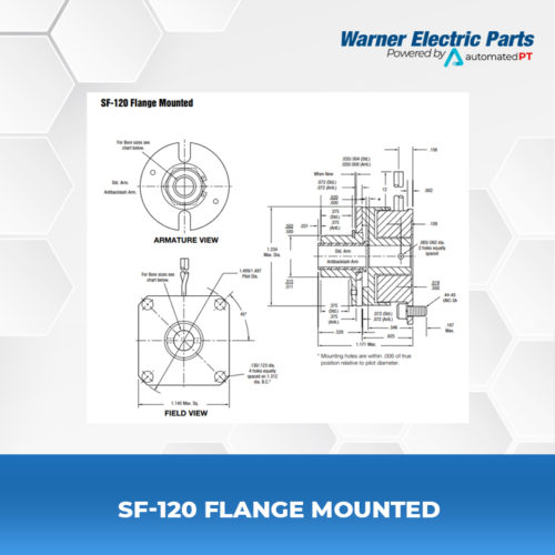 SF-120-Flange-Mounted-Warnerelectricparts-Customdesign-SFSeries-Diagram