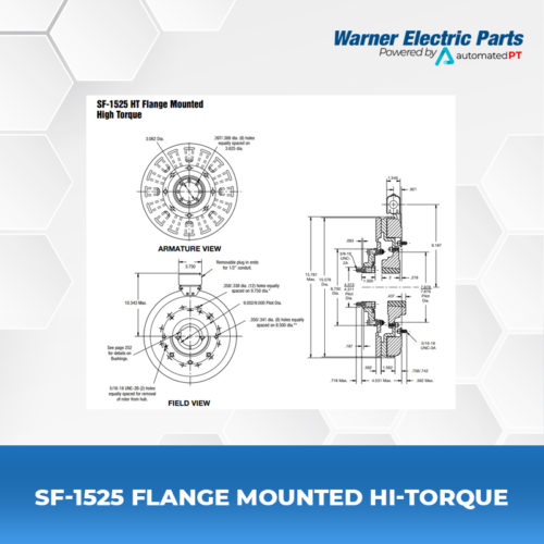 SF-1525-Flange-Mounted-Hi-Torque-Warnerelectricparts-Customdesign-SFSeries-Diagram