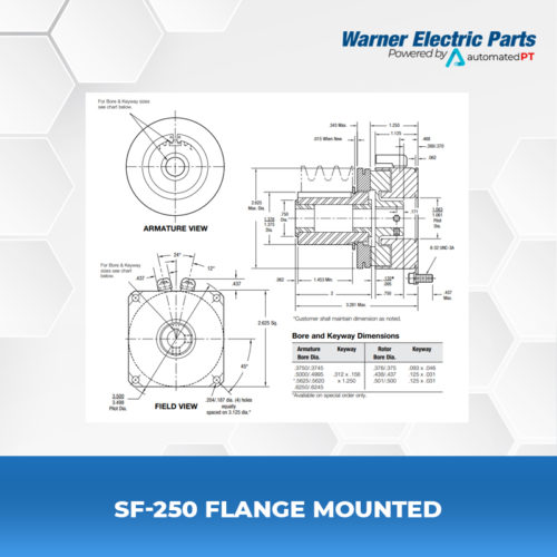 SF-250-Flange-Mounted-Warnerelectricparts-Customdesign-SFSeries-Diagram
