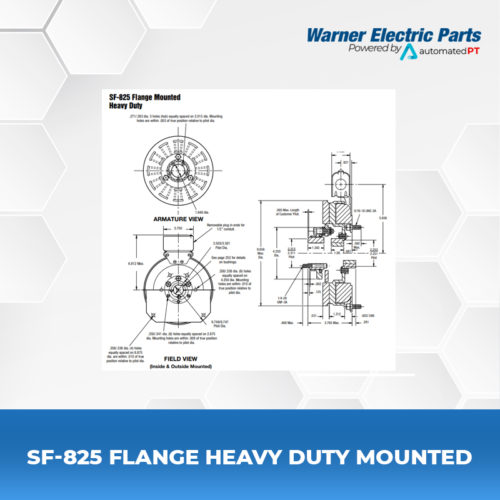 SF-825-Flange-Heavy-Duty-Mounted-Warnerelectricparts-Customdesign-SFSeries-Diagram