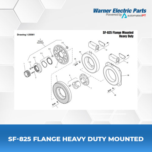 SF-825-Flange-Heavy-Duty-Mounted-Warnerelectricparts-Customdesign-SFSeries-Drawing