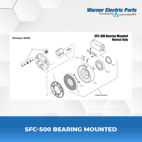 SFC-500-Bearing-Mounted-Warnerelectricparts-Customdesign-SFCSeries-Drawing