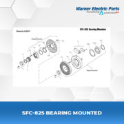 SFC-825-Bearing-Mounted-Warnerelectricparts-Customdesign-SFCSeries-Drawing